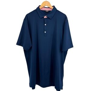 FJ FootJoy Mens 2XL Navy Blue Performance Golf Polo Short Sleeve  Shirt Big Tall